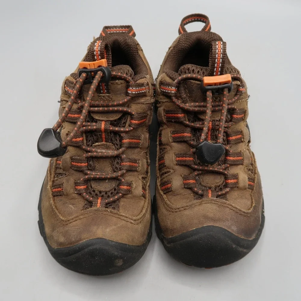KEEN Kids Hiking Shoes Size 10 US EU 28 Brown Black Trail Outdoor Waterproof